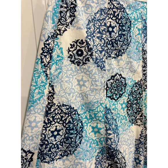 Talbots Petites Blue White Floral Pattern Lined Wrap Skirt Size 6 Preppy - Picture 4 of 9